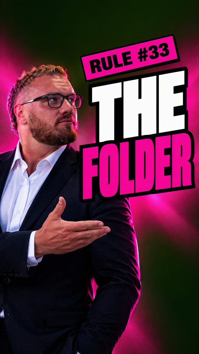 Cover reading THE FOLDER with FOLDER set in magenta.